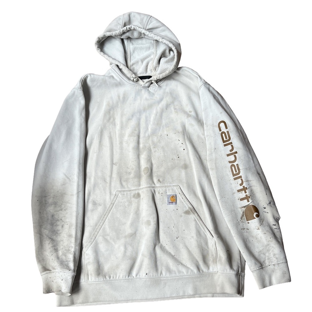 Carhartt thrashed Men's Sweater loose fit logo sleeve grunge workwear XL